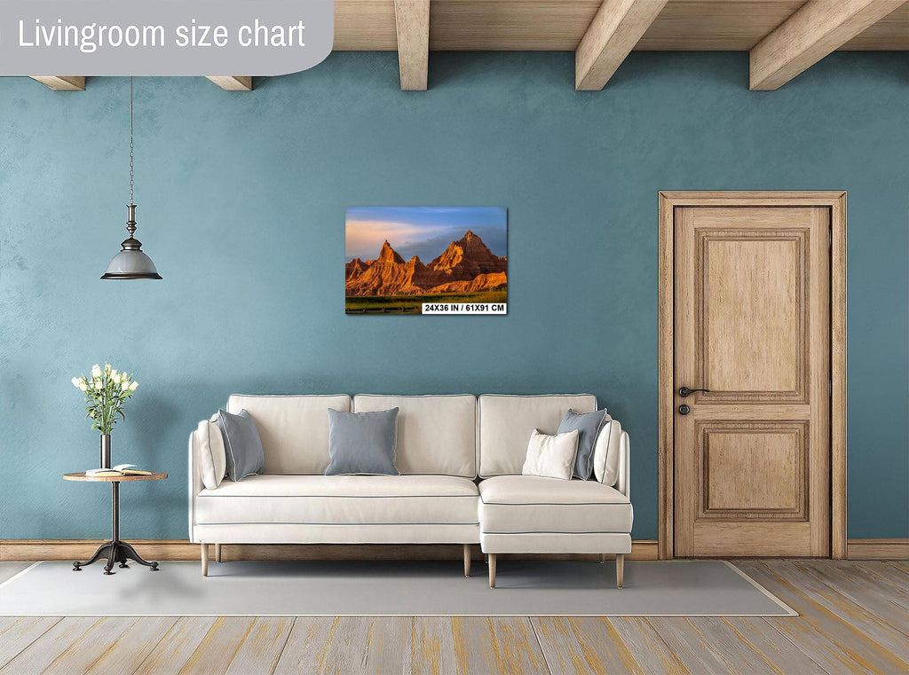 Badlands National Park: Spire Peaks Golden Hour, South Dakota Photography Wall Art
