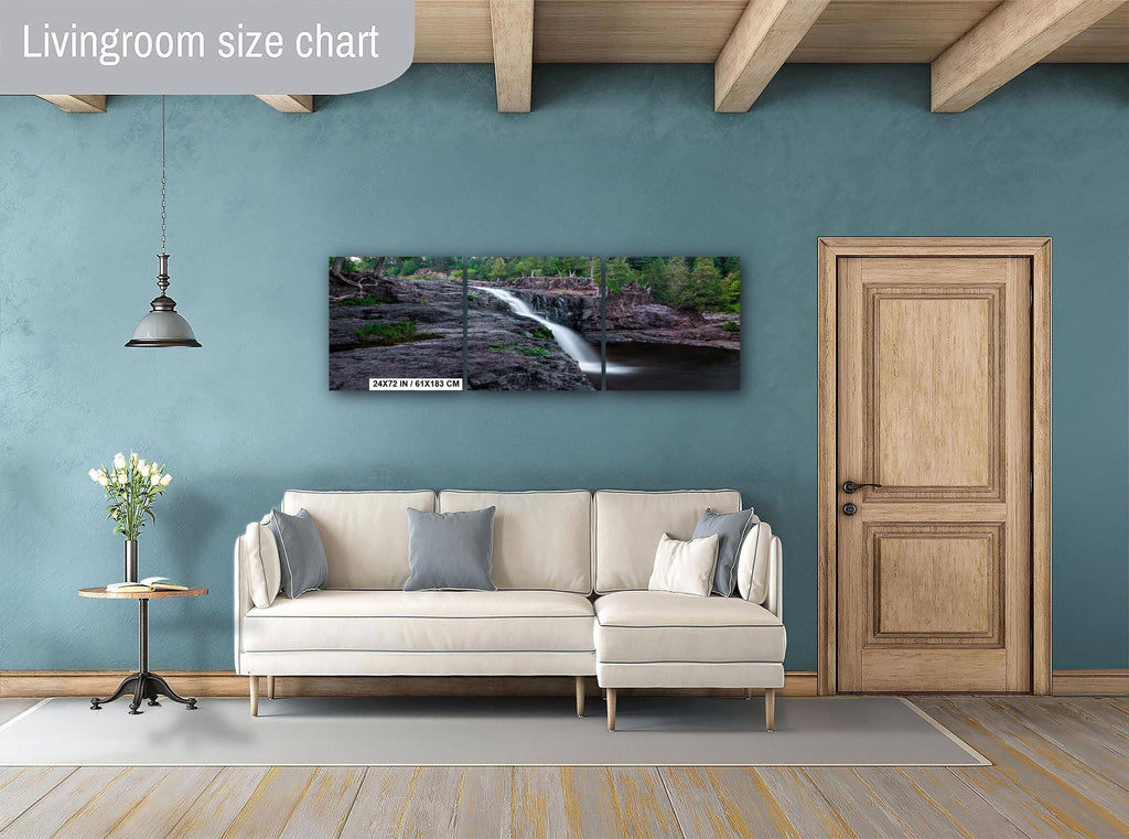 Gooseberry Falls State Park Poster Lower Falls Watercolor-Stylized Photography Print Wall Art, Minnesota Nature Decor, Canvas Metal Acrylic