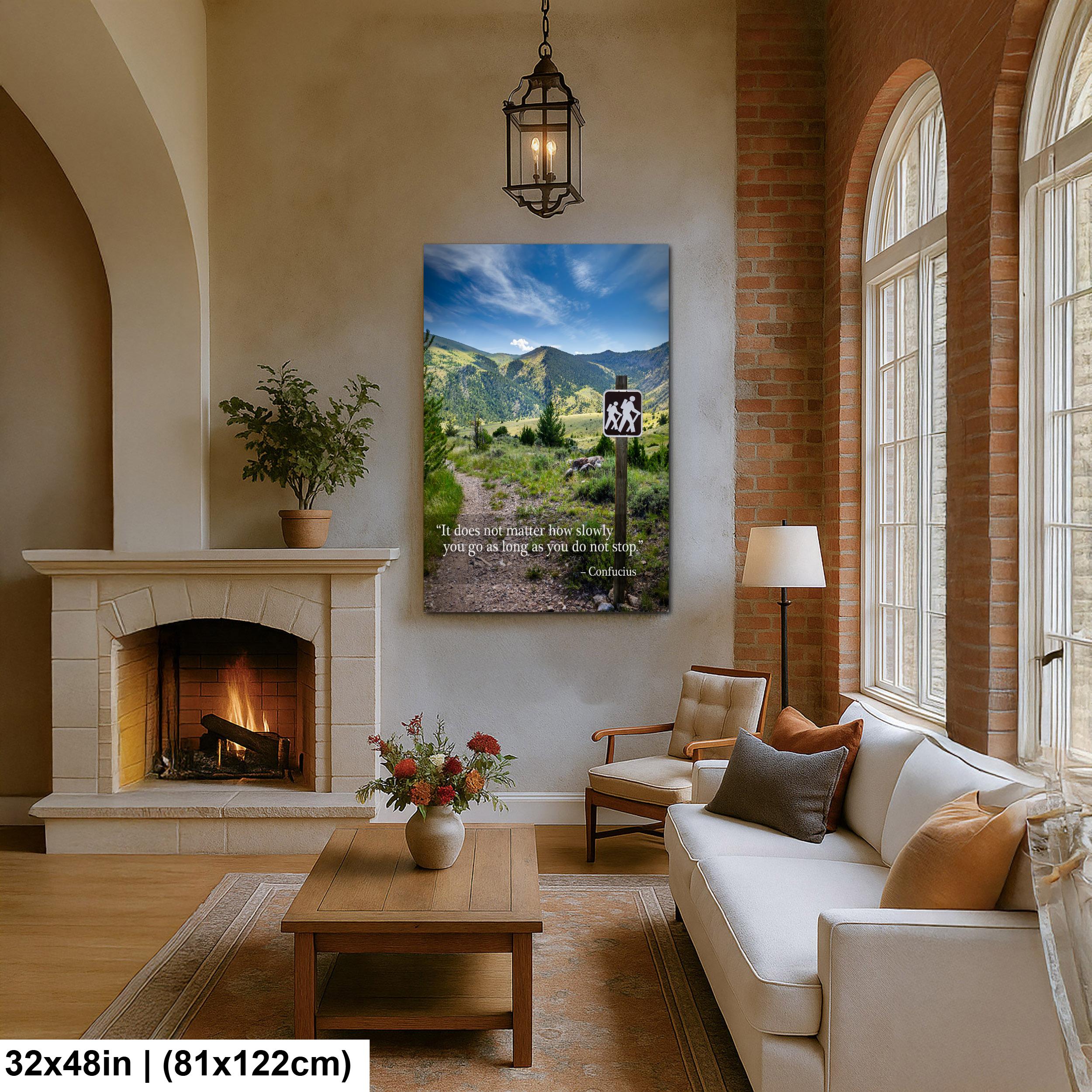 Mountain Trail Wall Art – Inspirational Landscape Decor Canvas Photo Print