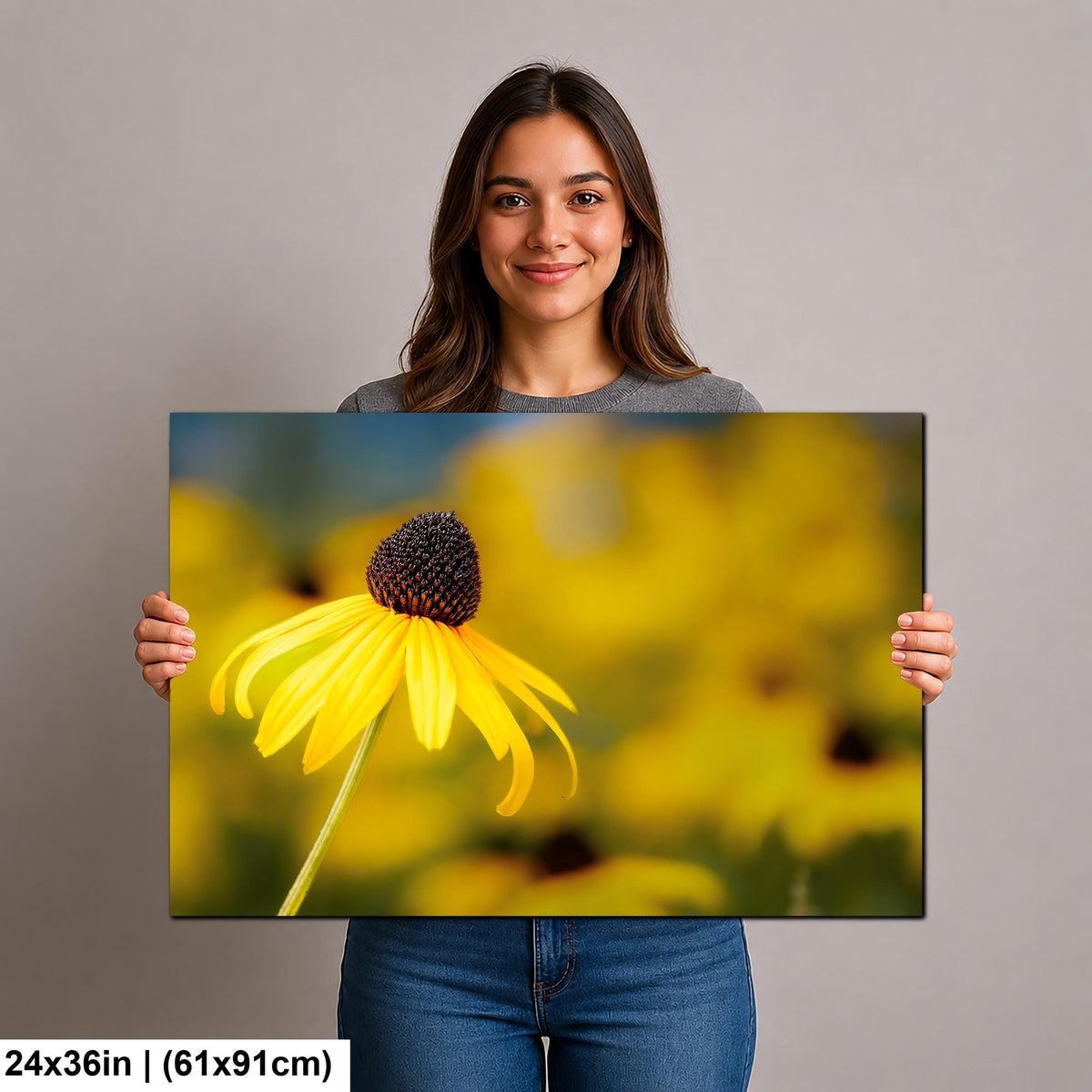 Sunlit Petals: Black-Eyed Susans Yellow Floral Photography Wall Art