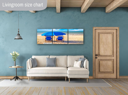 Beachside Bliss: Beach Day Florida Seascape Photography Metal Canvas Print Home Decor Wall Art