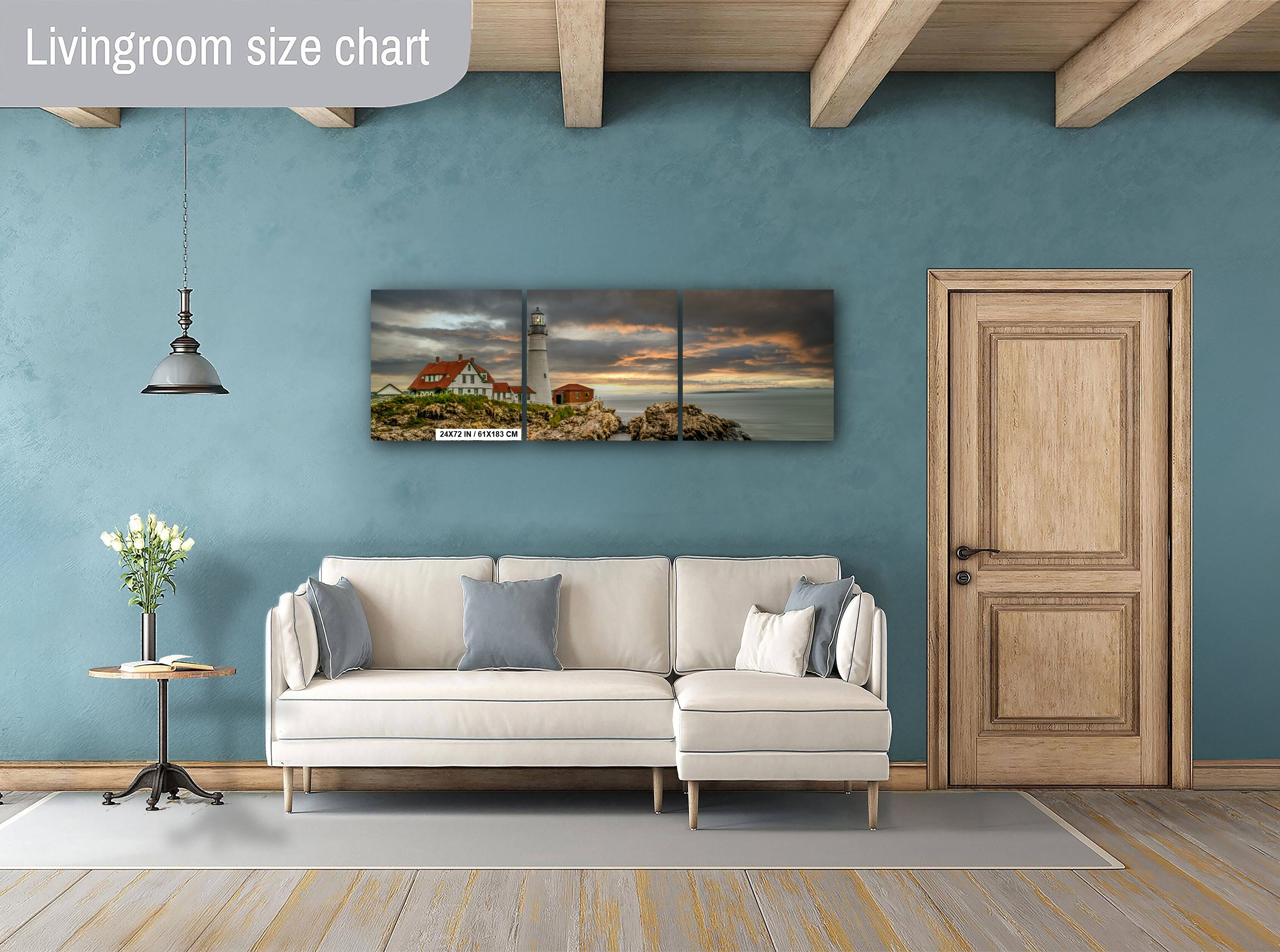 Portland Head Light Lighthouse Print: Maine Coastal Seascape Wall Art