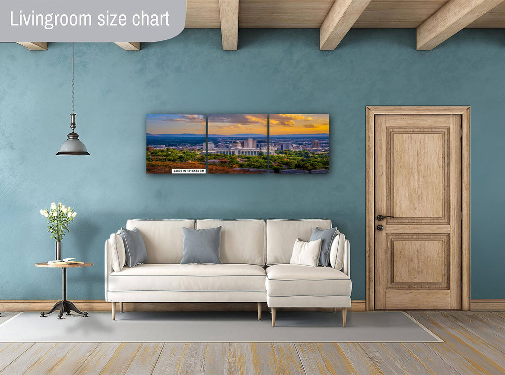 Cityscape Chronicles: Salt Lake Downtown in Utah Wall Art Photography Salt Lake City Metal Aluminum Print
