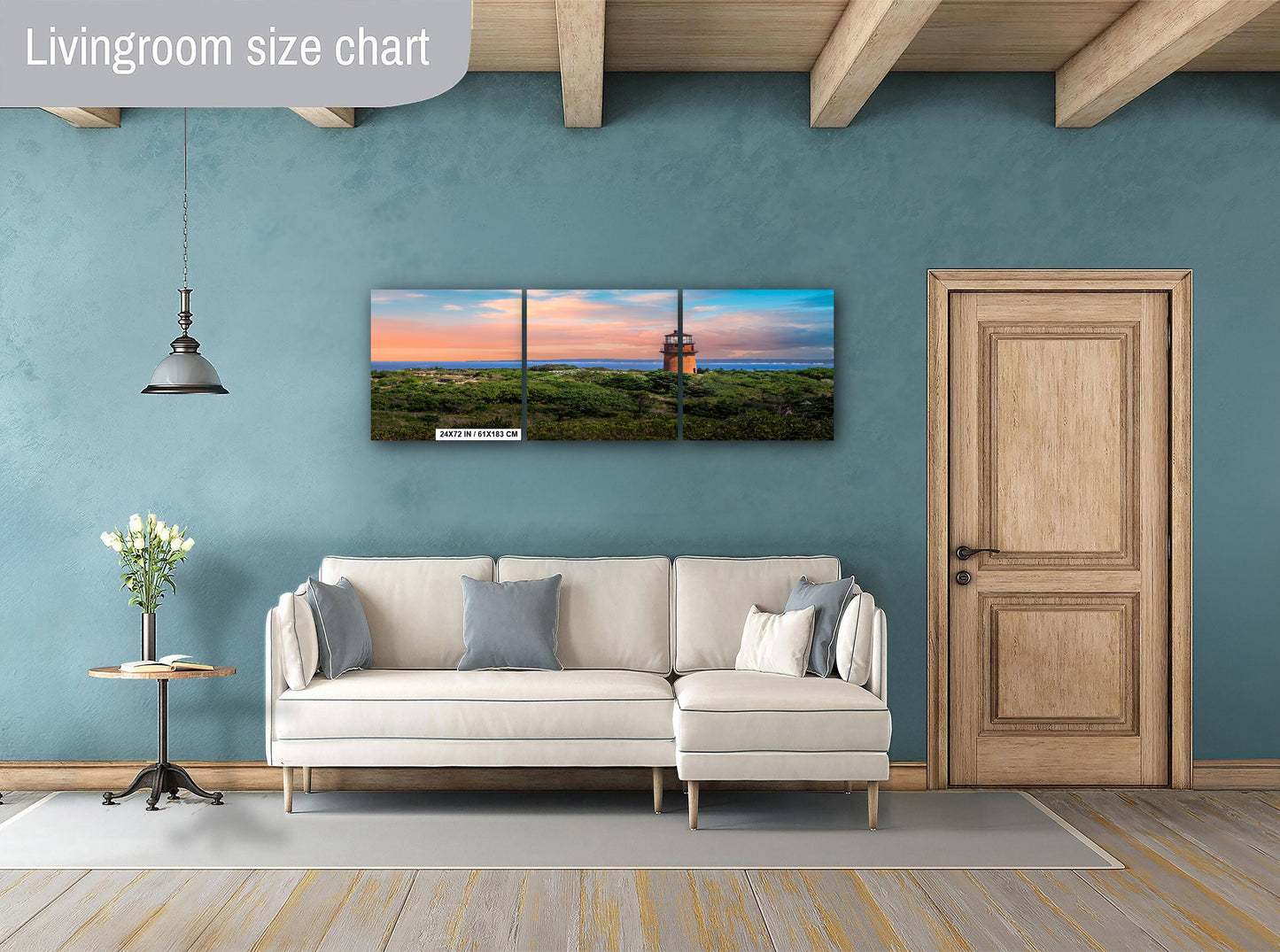 Gay Head Light Print - Martha's Vineyard Art | Nautical Wall Decor Canvas