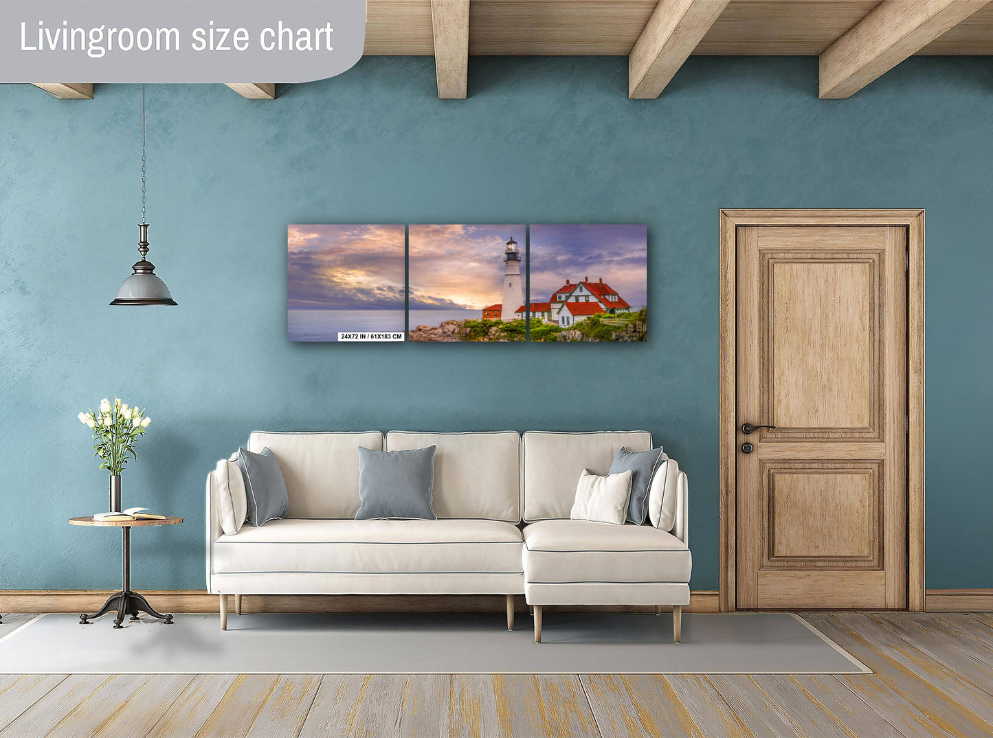 Cape Elizabeth Lighthouse Print – Nautical Wall Art | Stormy Sea Canvas