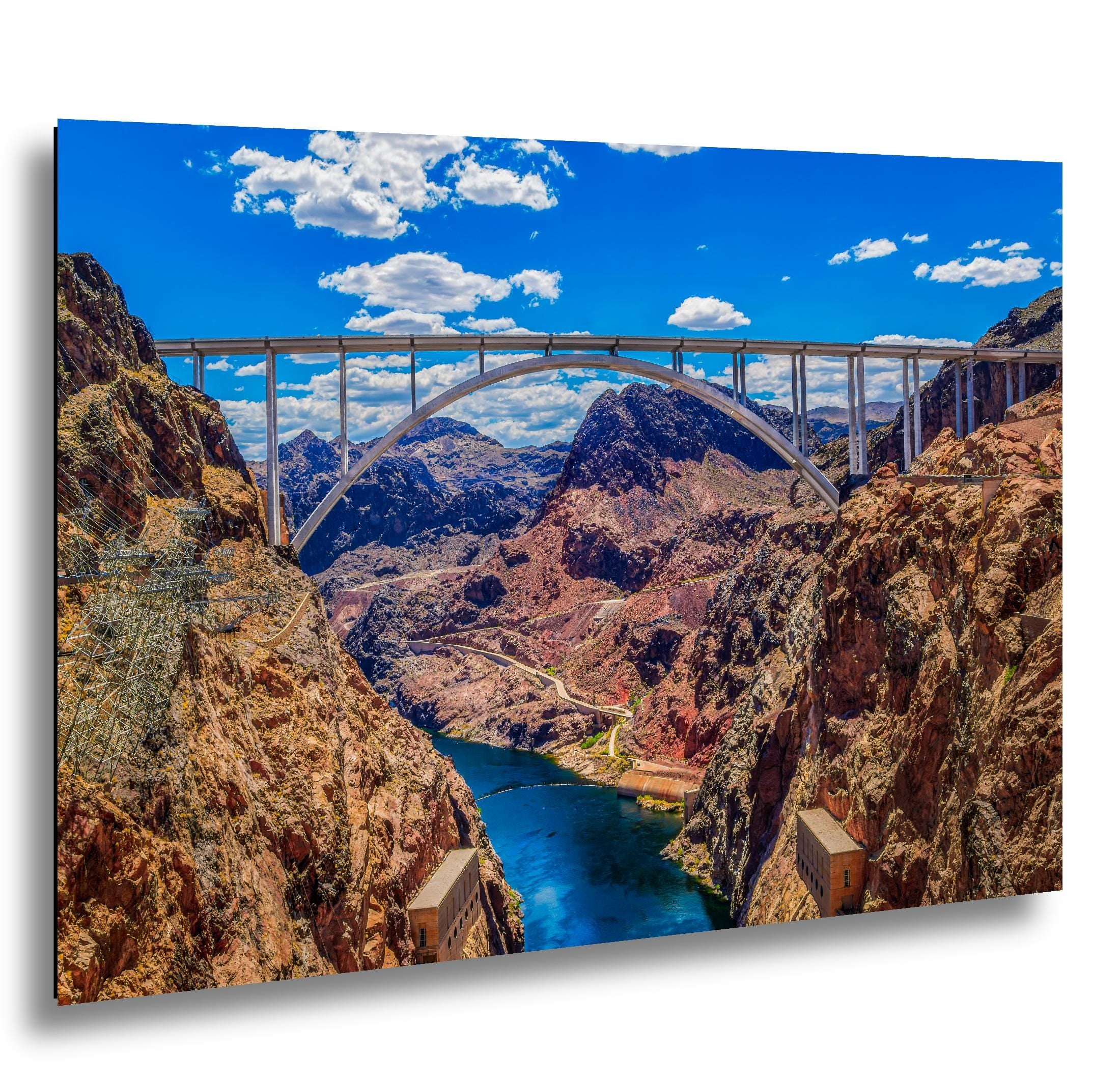 Hoover Dam Bridge Overlook, Nevada Arizona Border, Modern Engineering Photography Wall Art