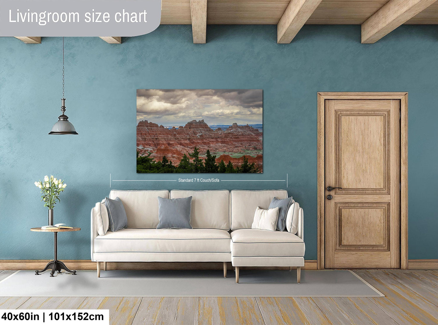 Badlands National Park Red Rock Formations, Photography Print, Moody Clouds, South Dakota Landscape Décor