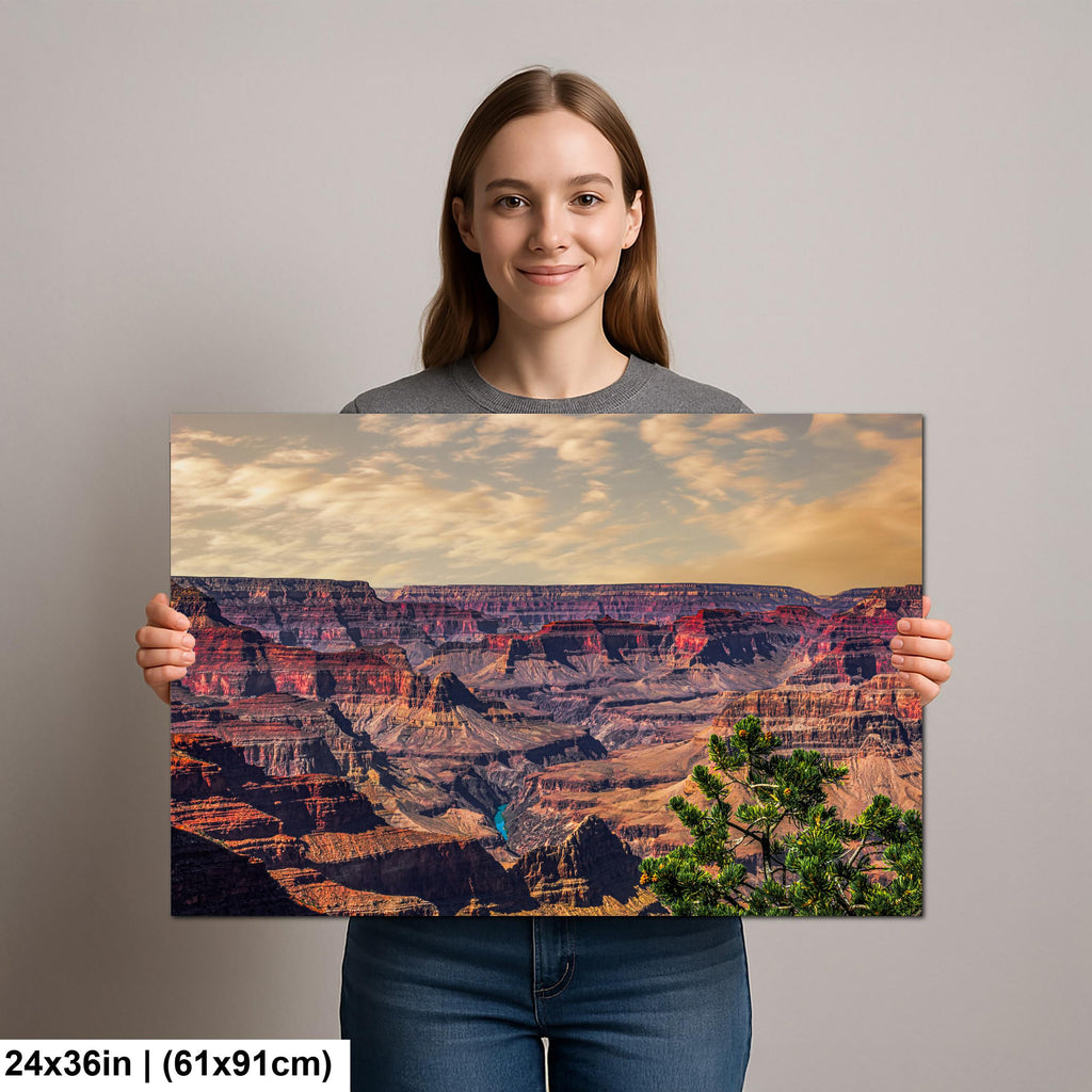 Grand Canyon Panoramic View, Colorado River Arizona Canyon Wall Art, Southwestern Landscape Photography Print