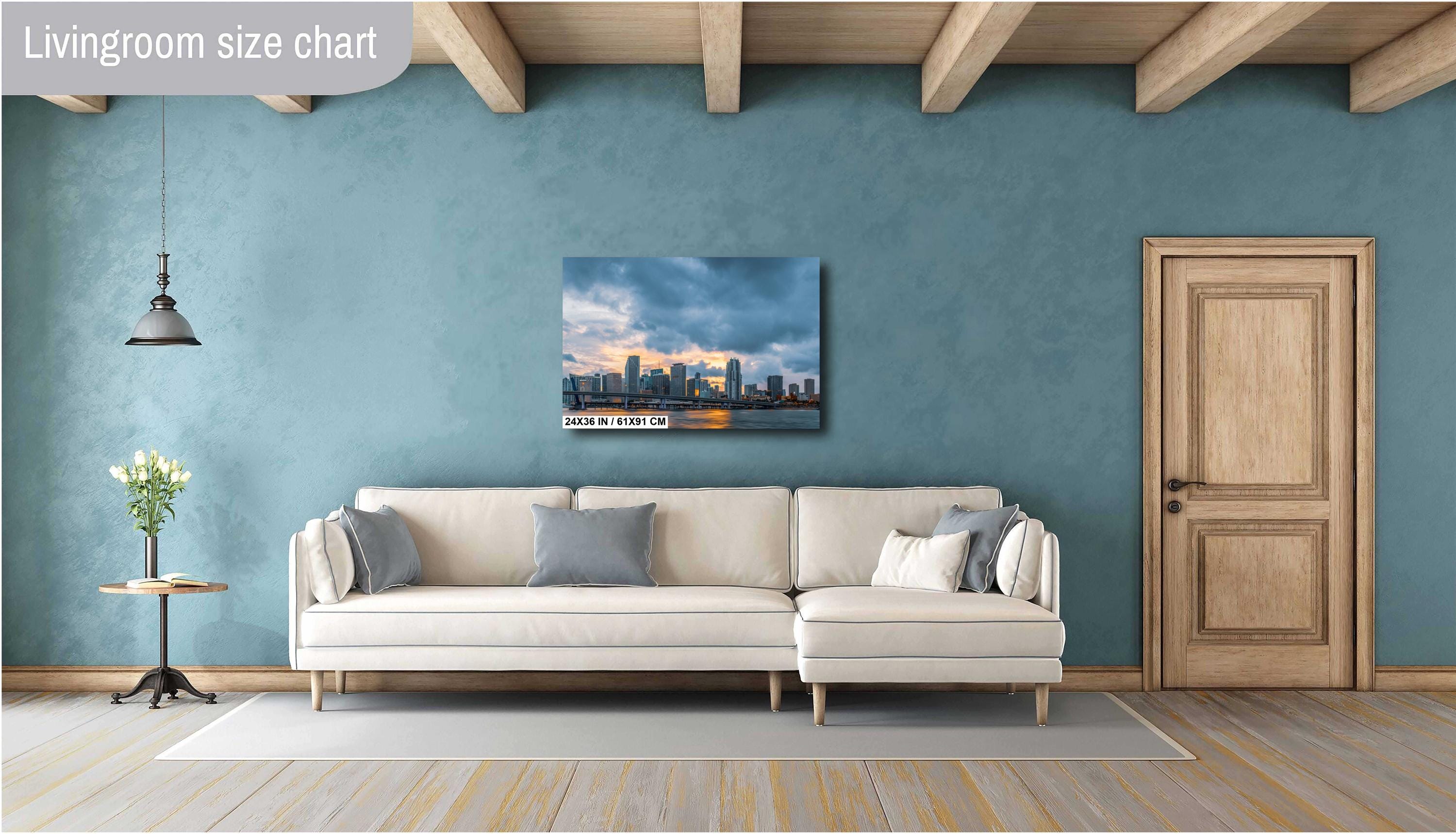 Miami Skyline from the Bay at Sunset: Florida Print Wall Art MacArthur Causeway Bridge Photography Aluminum/Acrylic/Metal/Canvas Home Decor