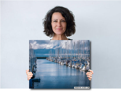 Chilly Morning at Shilshole Bay Marina Ballard Puget Sound Print Wall Art Seattle Washington Metal Canvas Nautical Photography Travel Gift