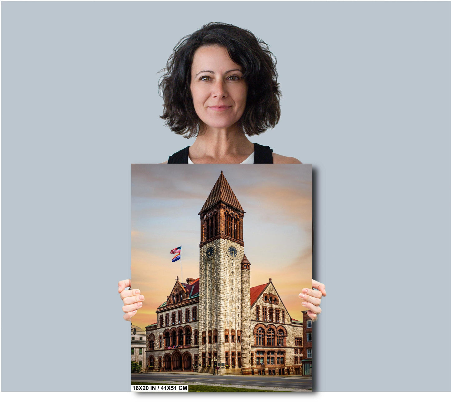 Beneath the Clock Tower: Albany City Hall, New York Print Wall Art Photography Architecture Portrait Aluminum/Acrylic/Metal/Canvas