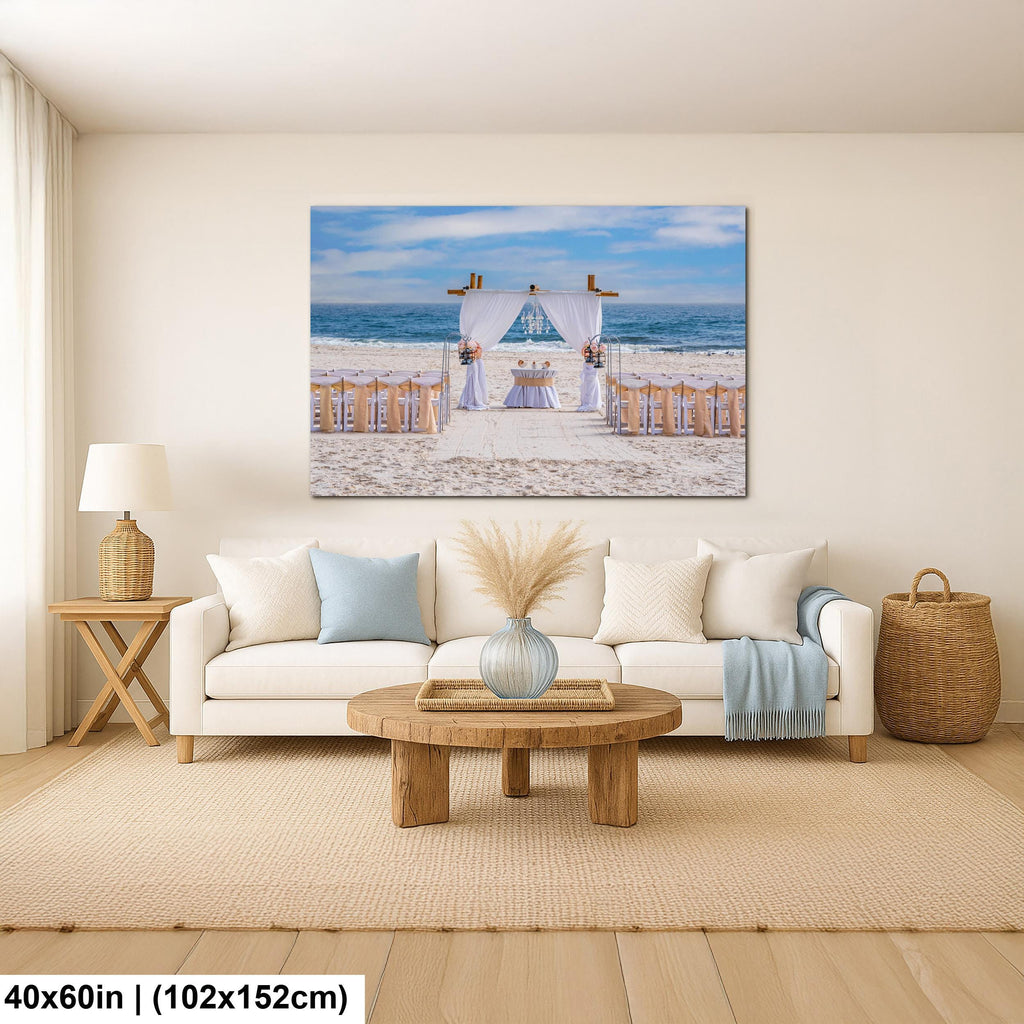 Beach Wedding Ceremony Setup, Gulf Shores Alabama, Photography Print Wall Art