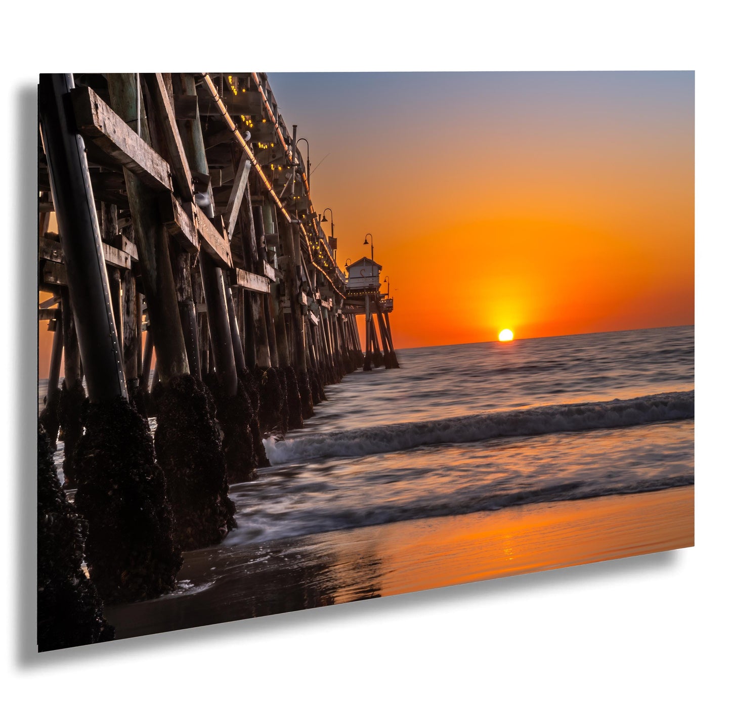 San Clemente Pier Sunset Seascape Photo: Coastal Wall Art