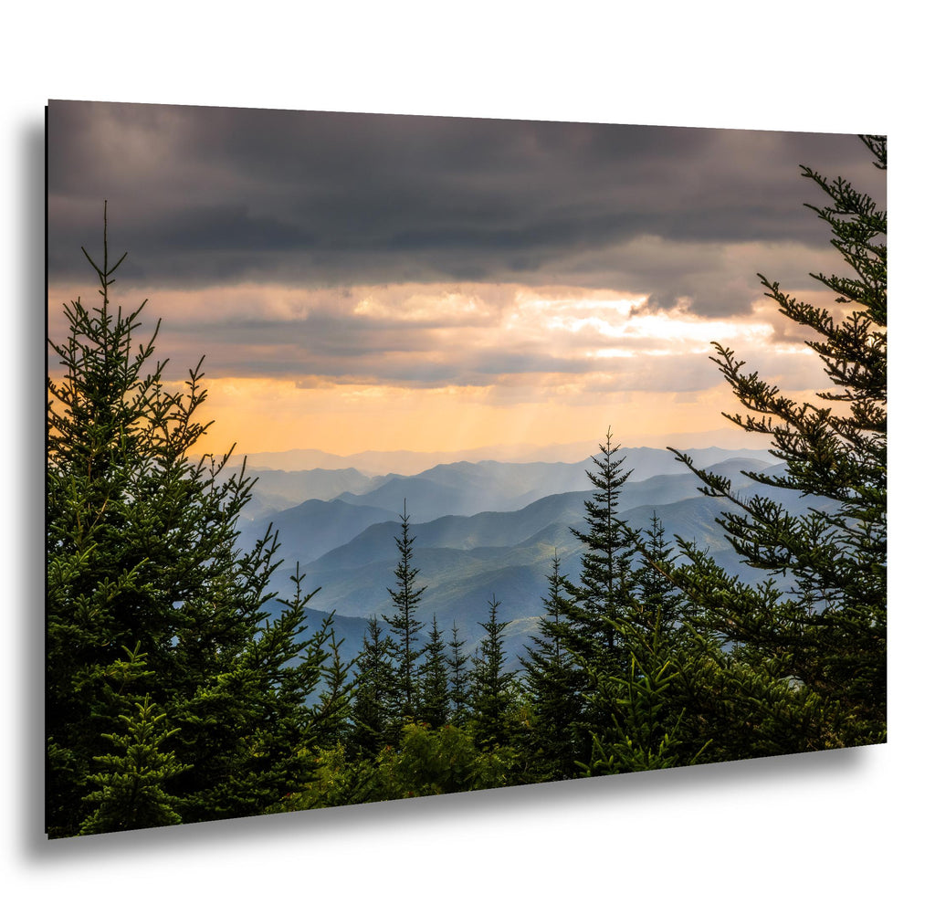 Mountain Glow: Sun Rays Great Smoky Mountains National Park Photo Wall Art