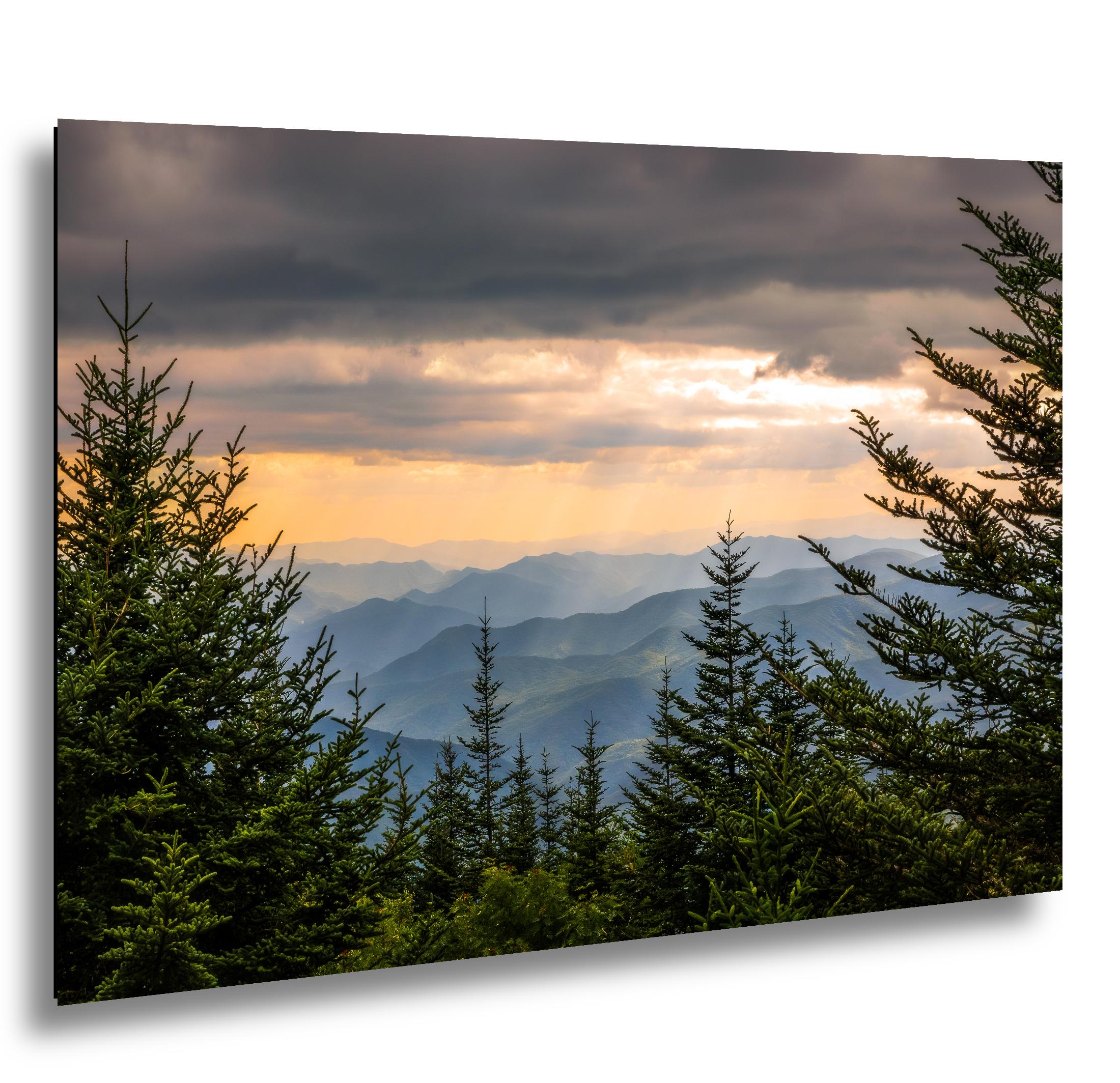 Mountain Glow: Sun Rays Great Smoky Mountains National Park Photo Wall Art