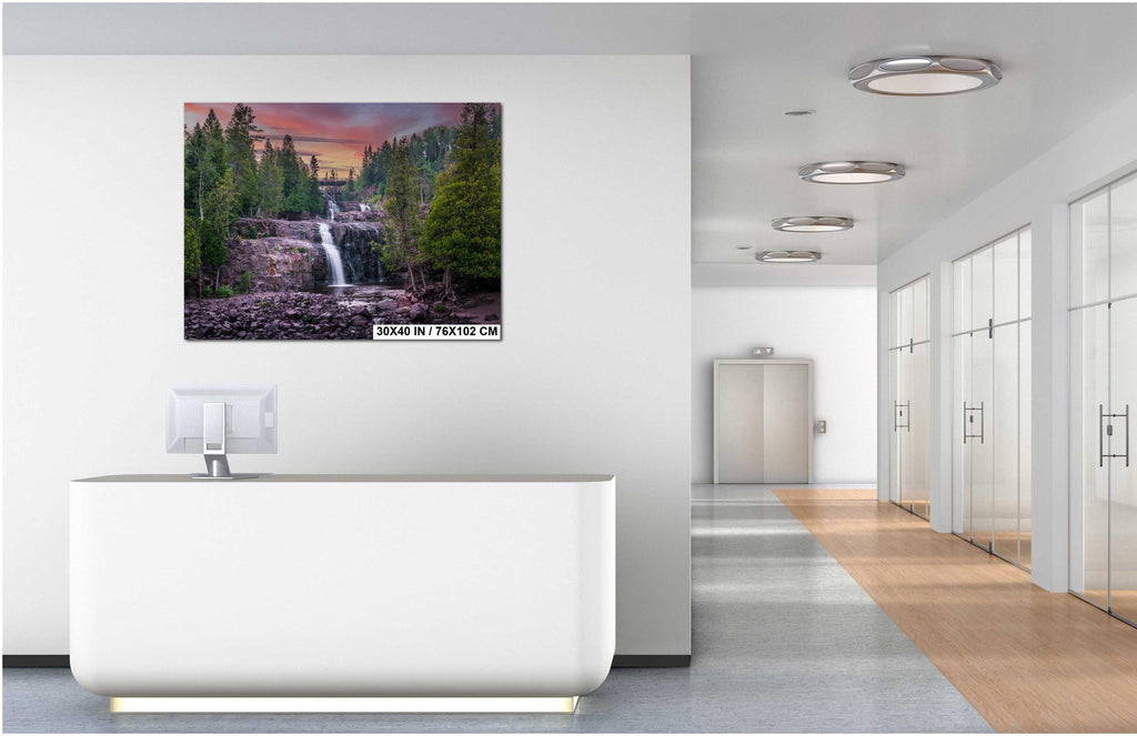 Gooseberry Falls Sunset: Minnesota State Park Waterfall Photography Wall Art