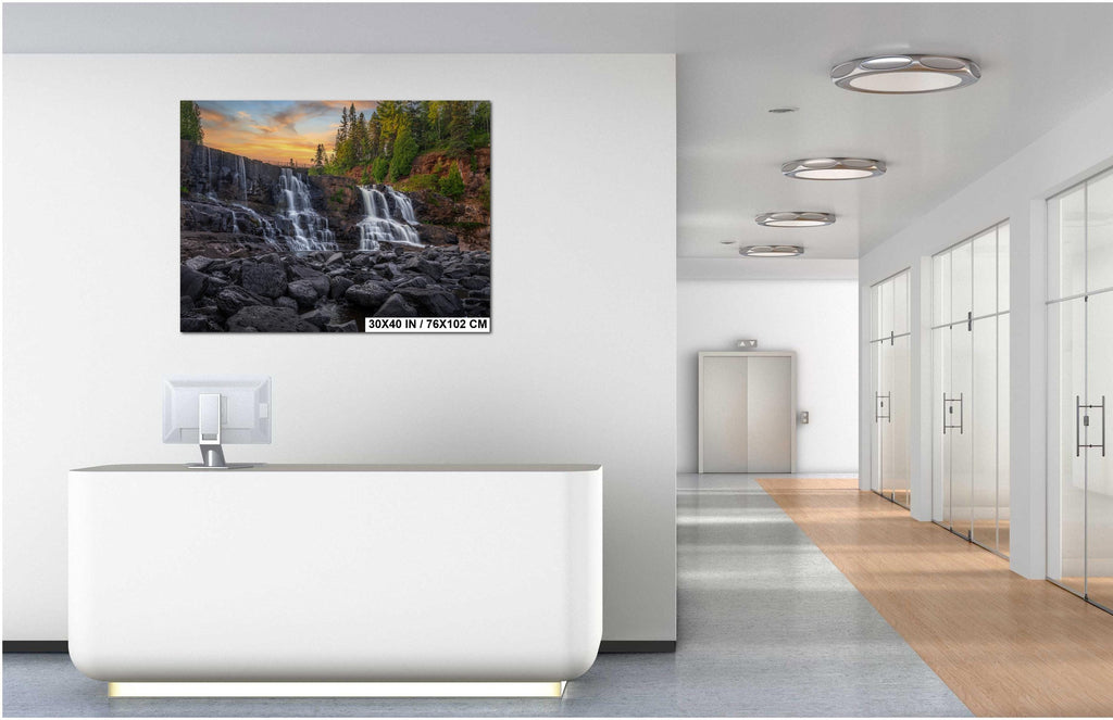 Gooseberry Falls Watercolor Style: Minnesota State Park Photography Wall Art
