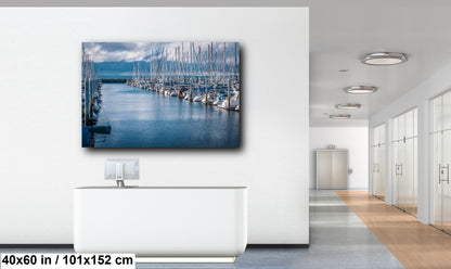Chilly Morning at Shilshole Bay Marina Ballard Puget Sound Print Wall Art Seattle Washington Metal Canvas Nautical Photography Travel Gift