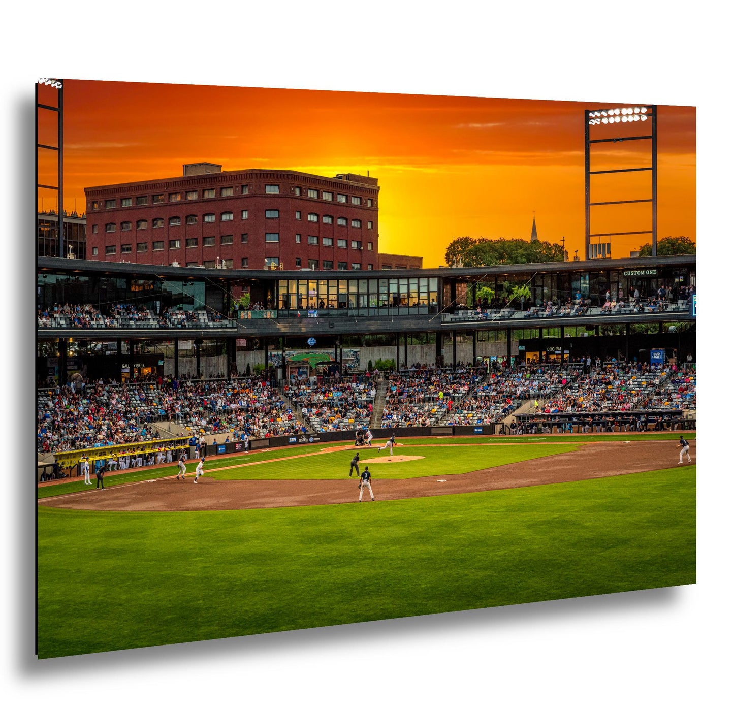 Golden Hour Baseball at CHS Field St. Paul Minnesota Photography Print, Sunset Stadium Wall Art, Sports Decor