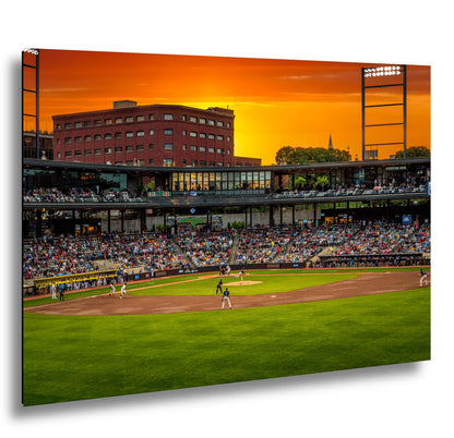 Golden Hour Baseball at CHS Field St. Paul Minnesota Photography Print, Sunset Stadium Wall Art, Sports Decor