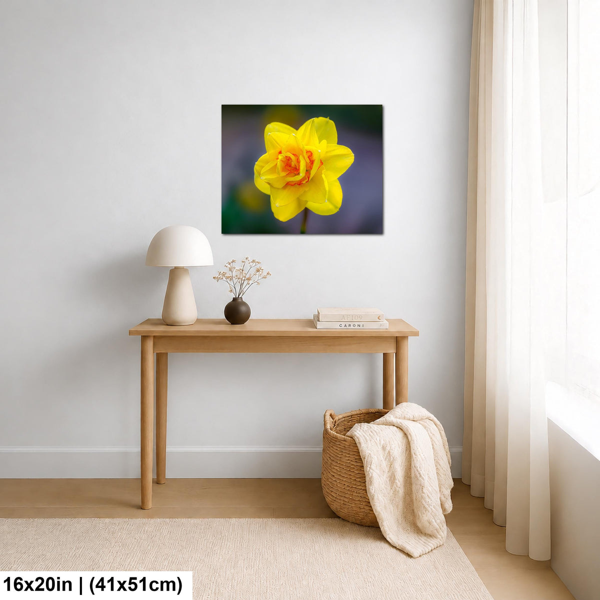 Golden Ruffles: Yellow Daffodil Flower Botanical Photography Wall Art