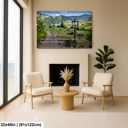 Lao Tzu Journey of a Thousand Miles Hiking Trail Motivational Photography Print