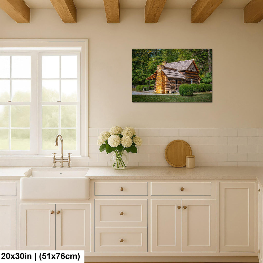 Mountain Homestead: Great Smoky Mountains NP Log Cabin Photography Wall Art