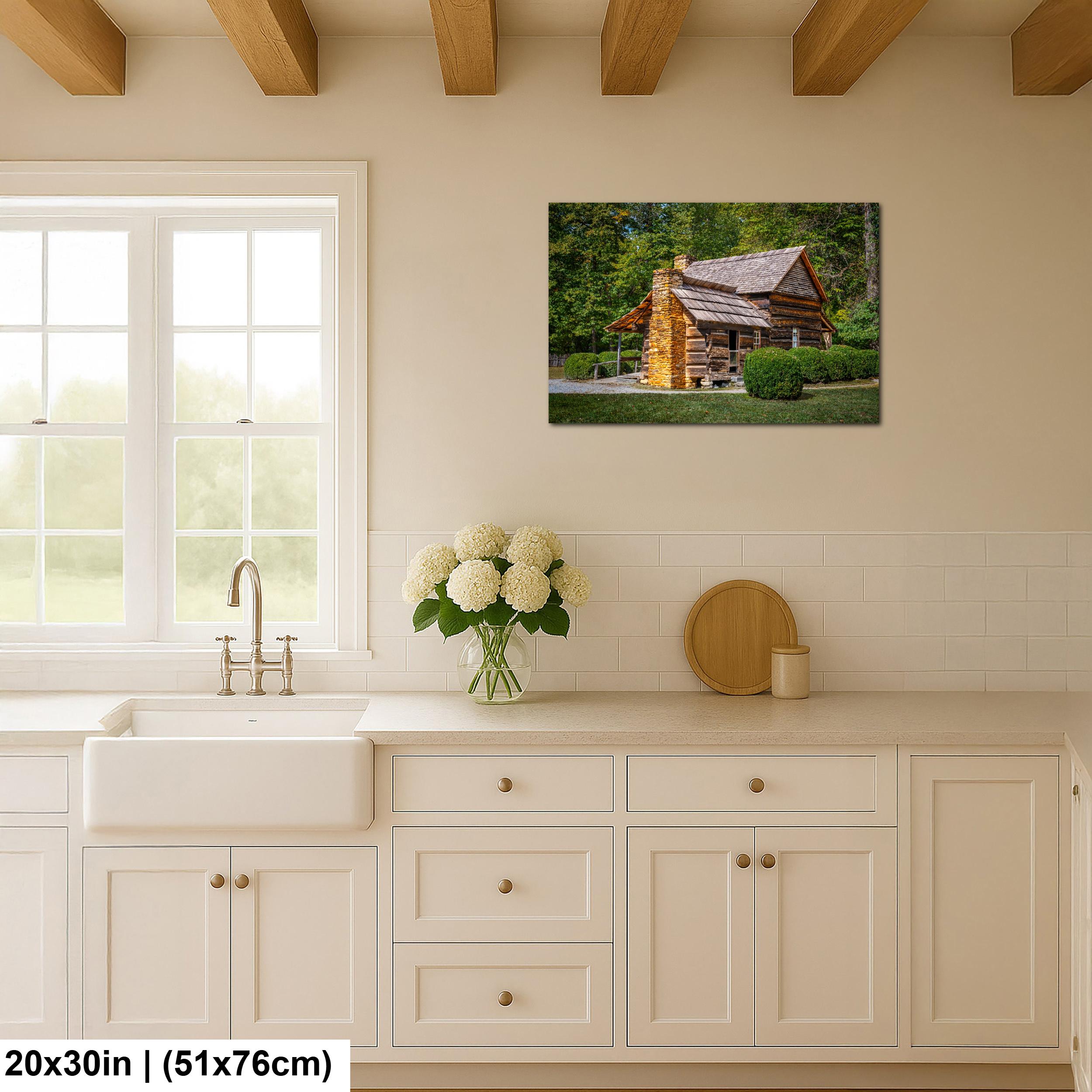 Mountain Homestead: Great Smoky Mountains NP Log Cabin Photography Wall Art