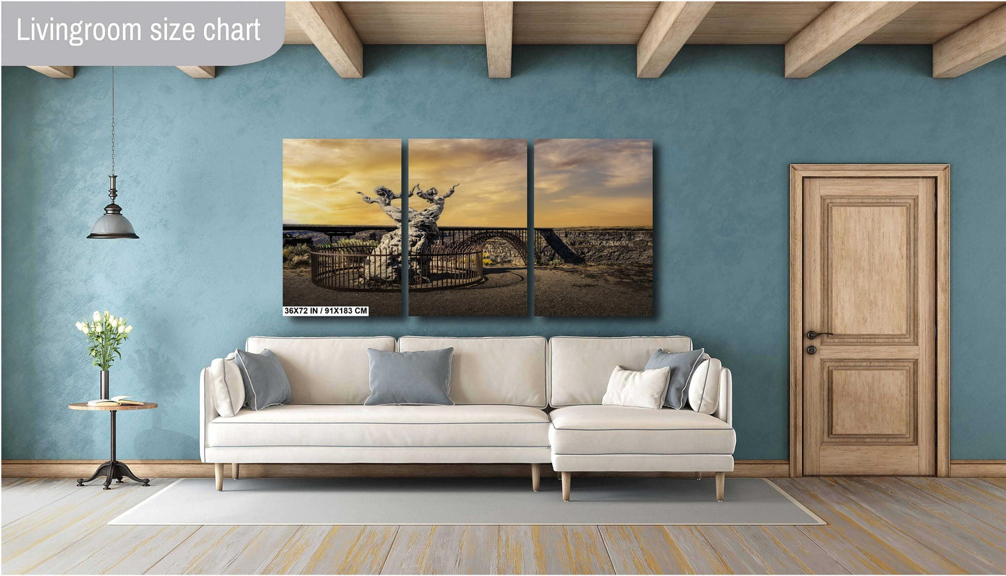 Twin Falls Idaho Print: Perrine Bridge & Twins Statue Landscape Photography