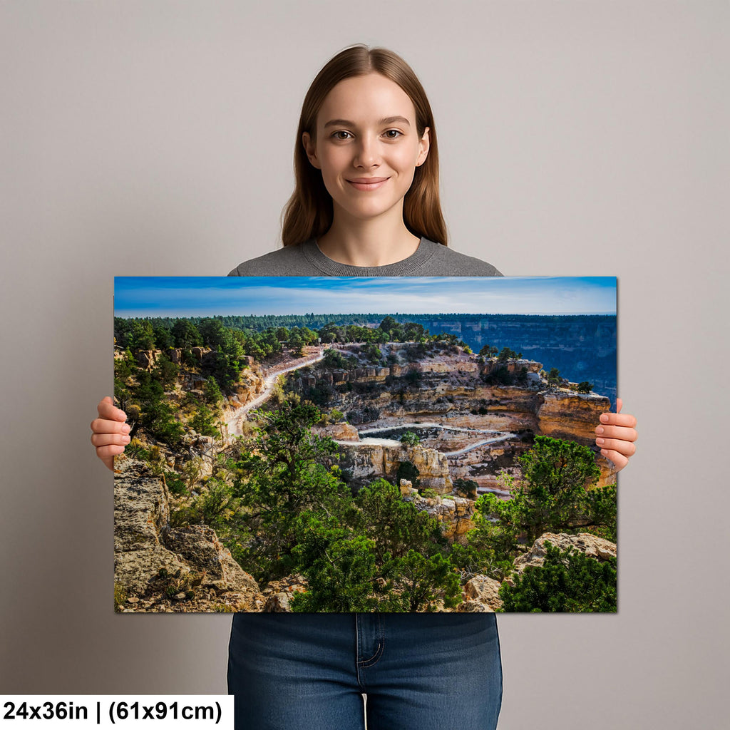 Bright Angel Trail Switchbacks, Grand Canyon South Rim Arizona Wall Art, Canyon Hiking Photography Print