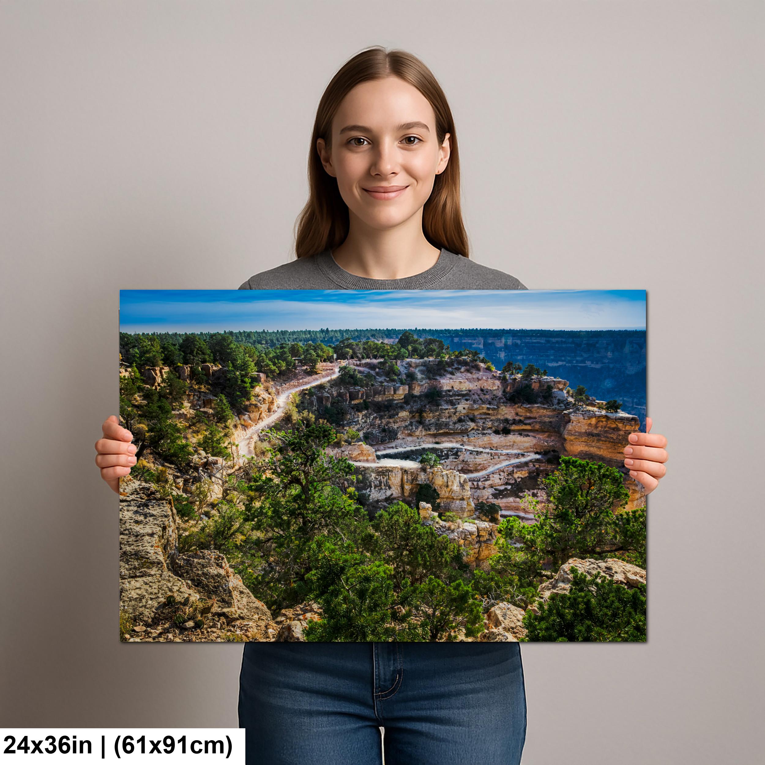 Bright Angel Trail Switchbacks, Grand Canyon South Rim Arizona Wall Art, Canyon Hiking Photography Print