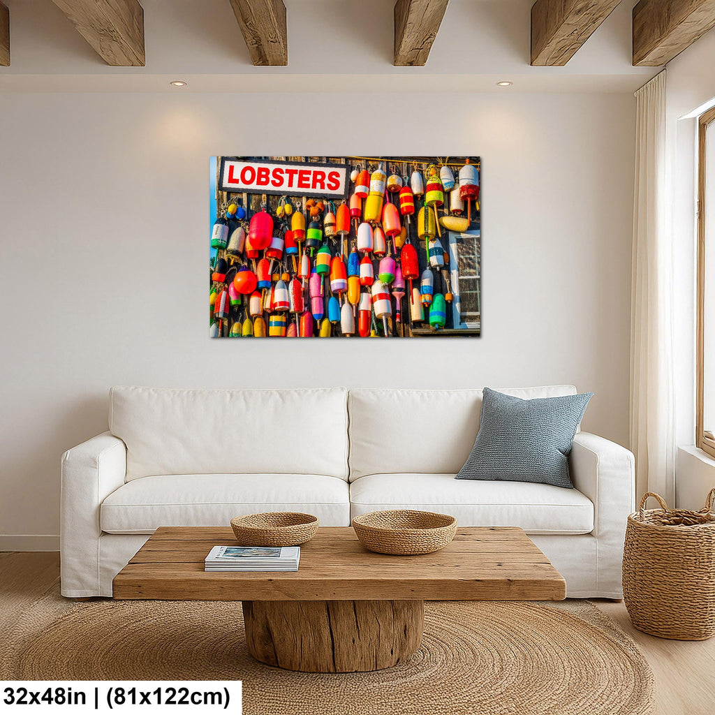 Coastal Tradition: Lobster Buoys Maine Fishing Village Photography Wall Art