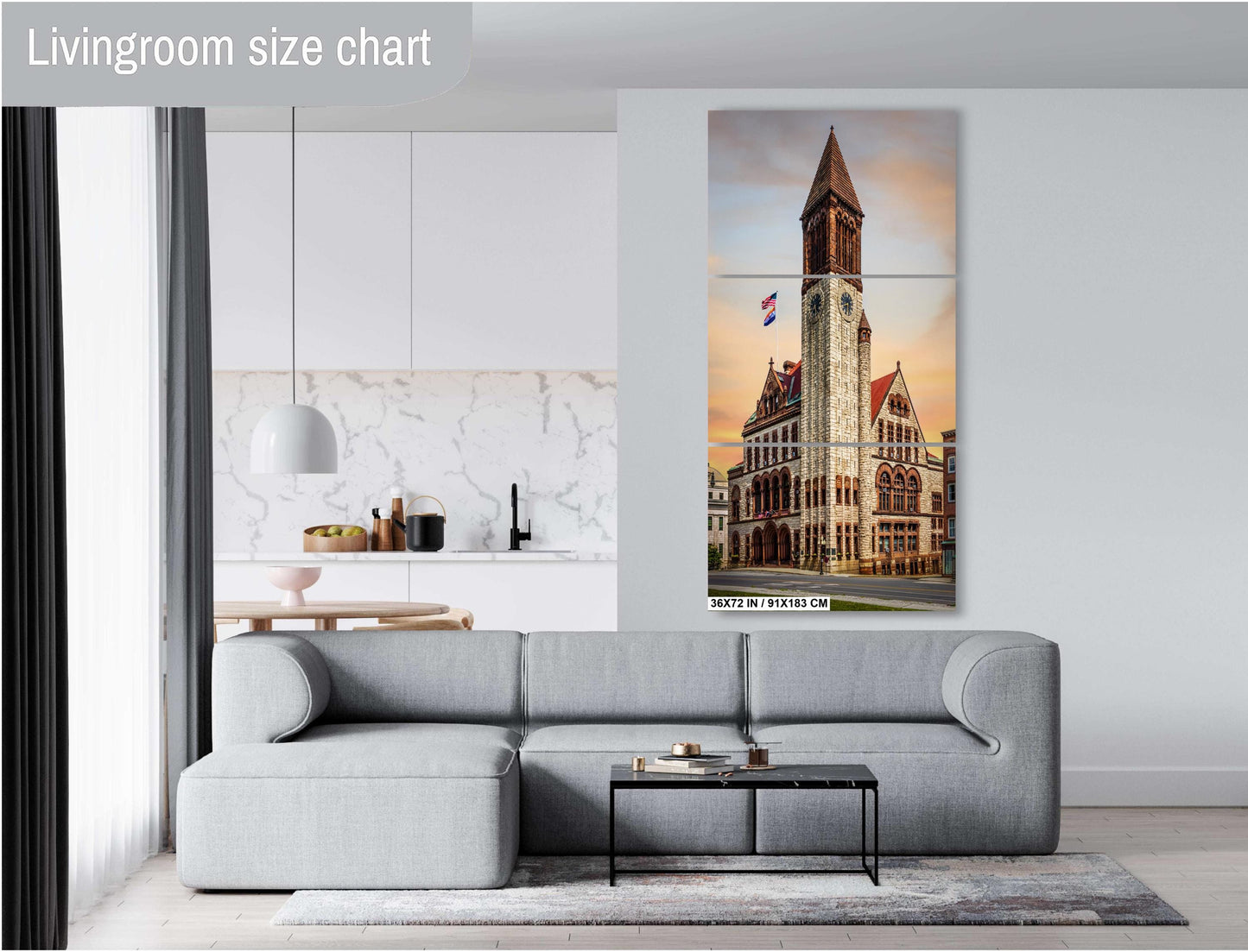 Beneath the Clock Tower: Albany City Hall, New York Print Wall Art Photography Architecture Portrait Aluminum/Acrylic/Metal/Canvas
