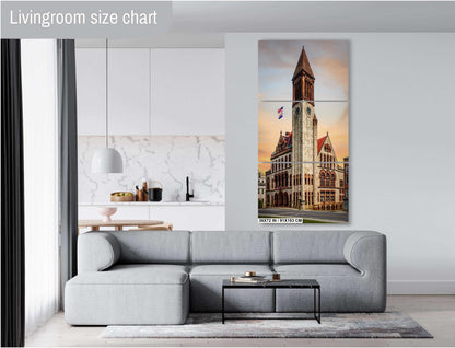 Beneath the Clock Tower: Albany City Hall, New York Print Wall Art Photography Architecture Portrait Aluminum/Acrylic/Metal/Canvas