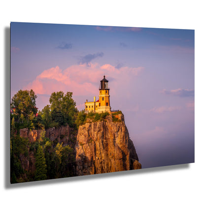 Split Rock Lighthouse Print – Minnesota Wall Art | Golden Hour Sunset Canvas