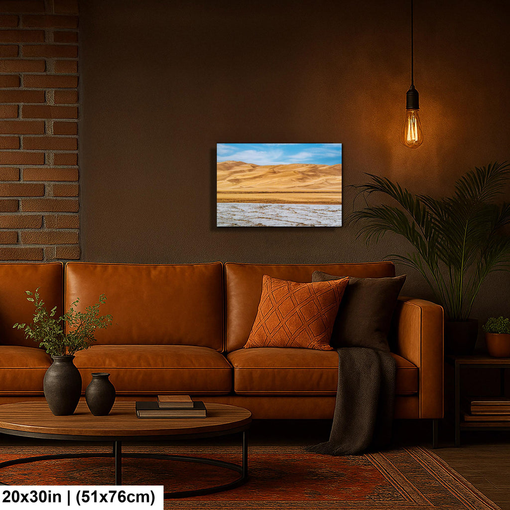 Great Sand Dunes Salt Flats Photography Print, Colorado National Park Desert Landscape, Southwestern Wall Art Decor