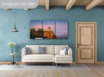 Split Rock Lighthouse Print – Minnesota Wall Art | Golden Hour Sunset Canvas