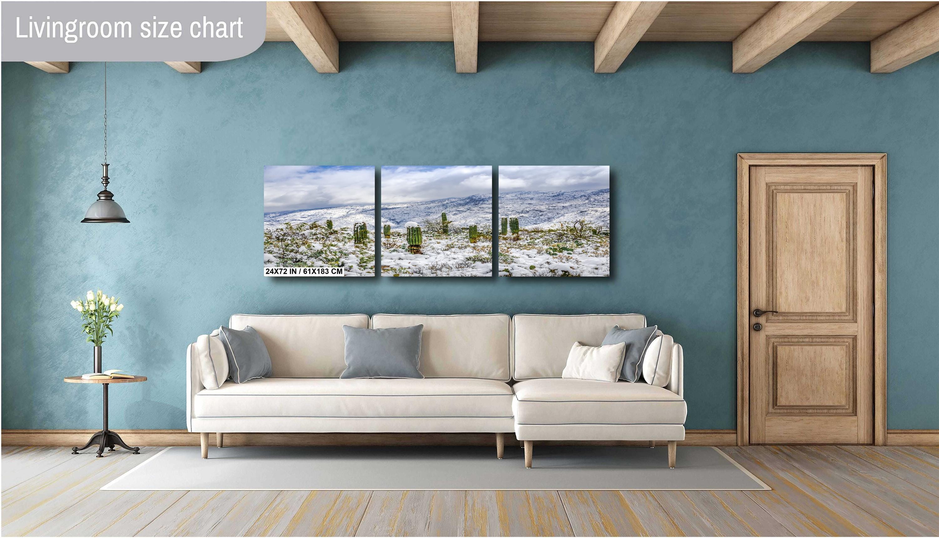 Saguaro National Park Winter Snow Cactus Print: Arizona Desert Wall Art