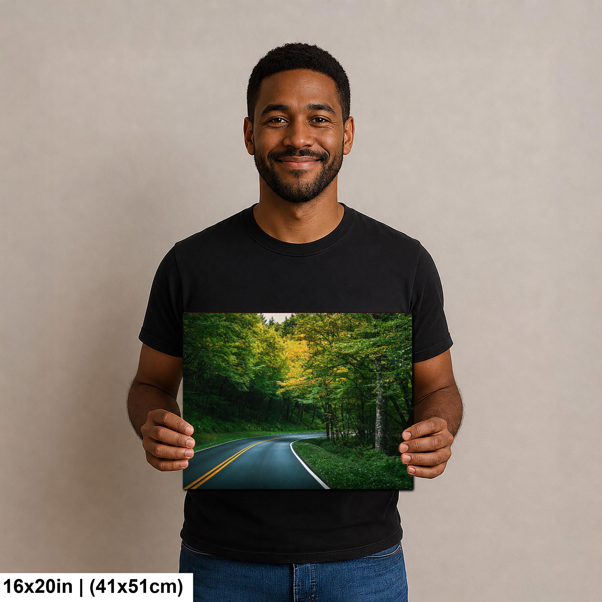 Forest Bend: Great Smoky Mountains National Park Road Photography Wall Art