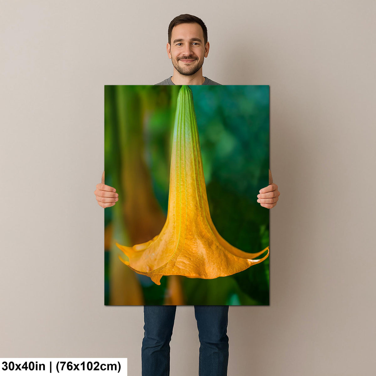 Golden Bell: Angel's Trumpet Flower Botanical Floral Photography Wall Art
