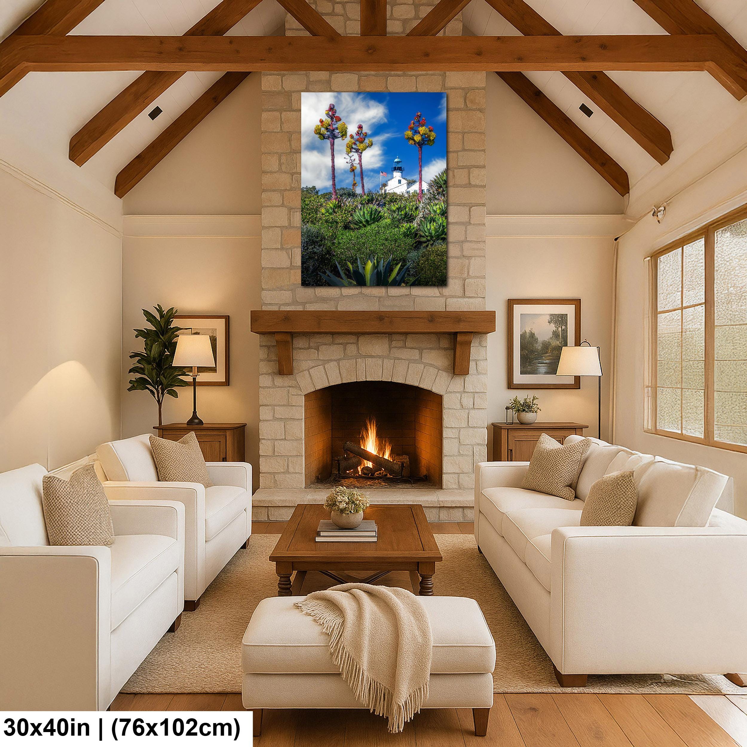 Blooming Lighthouse: Point Loma Lighthouse San Diego CA Photo Wall Art
