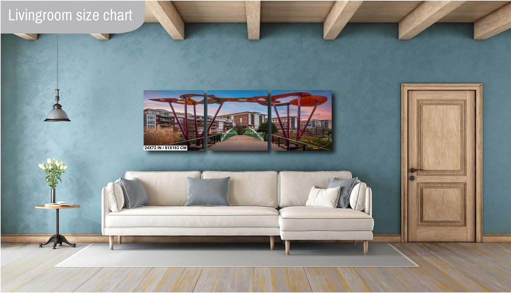 Greenville’s Liberty Pedestrian Bridge: Falls Park Greenville South Carolina Print Wall Art Photography Aluminum/Acrylic/Metal/Canvas