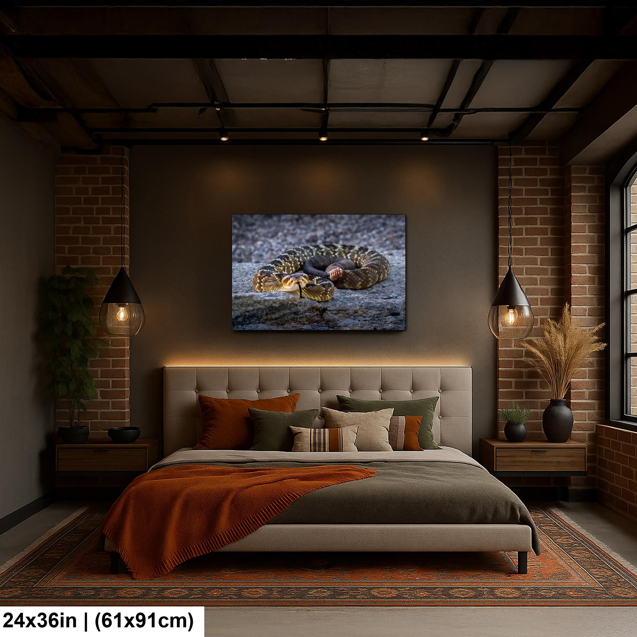 Black-Tailed Rattlesnake Print – Tucson Desert Wildlife Art | Ready to Hang Canvas