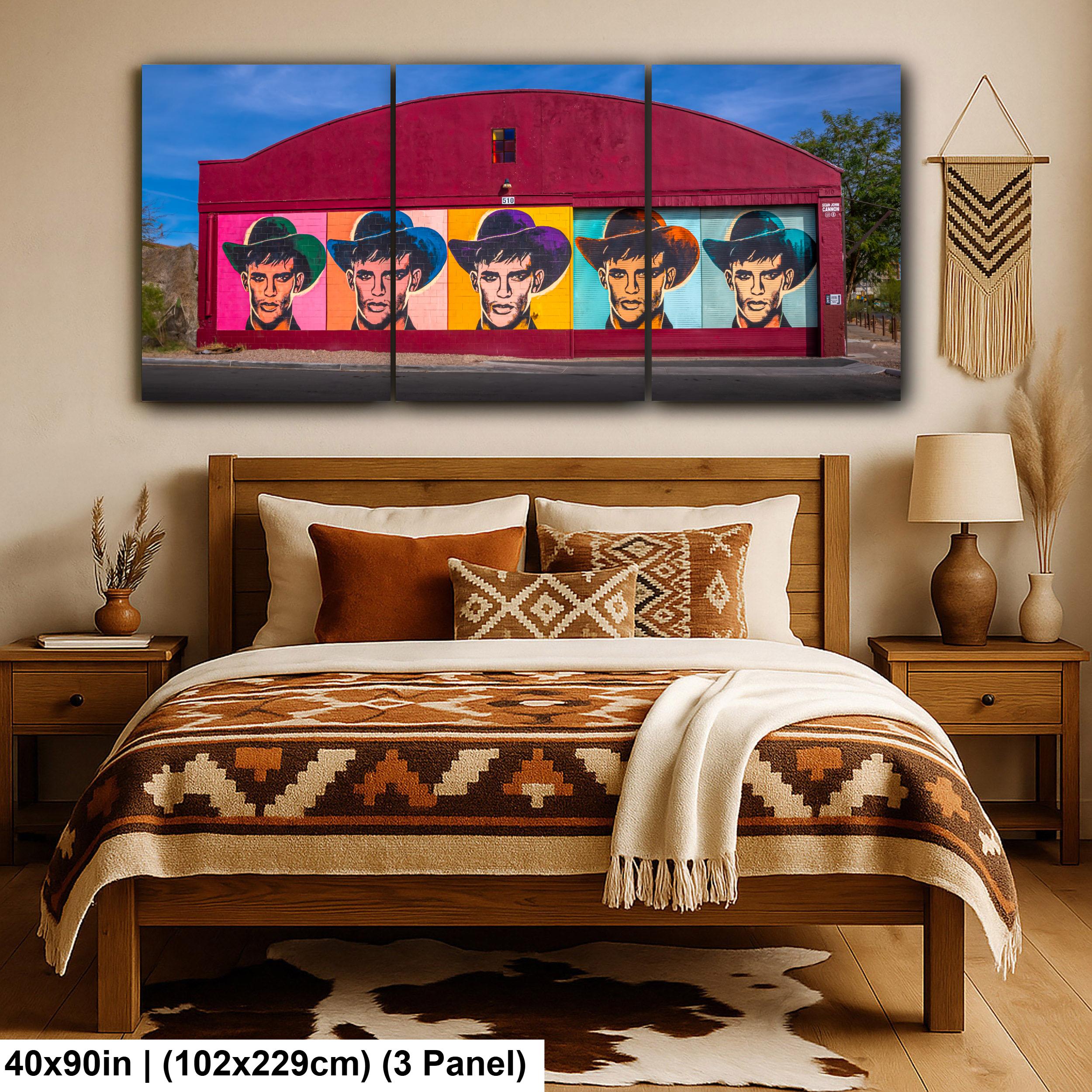 Tucson Mural - Colorful Cowboy Mural, Warhol Style, Photography Print Wall Art