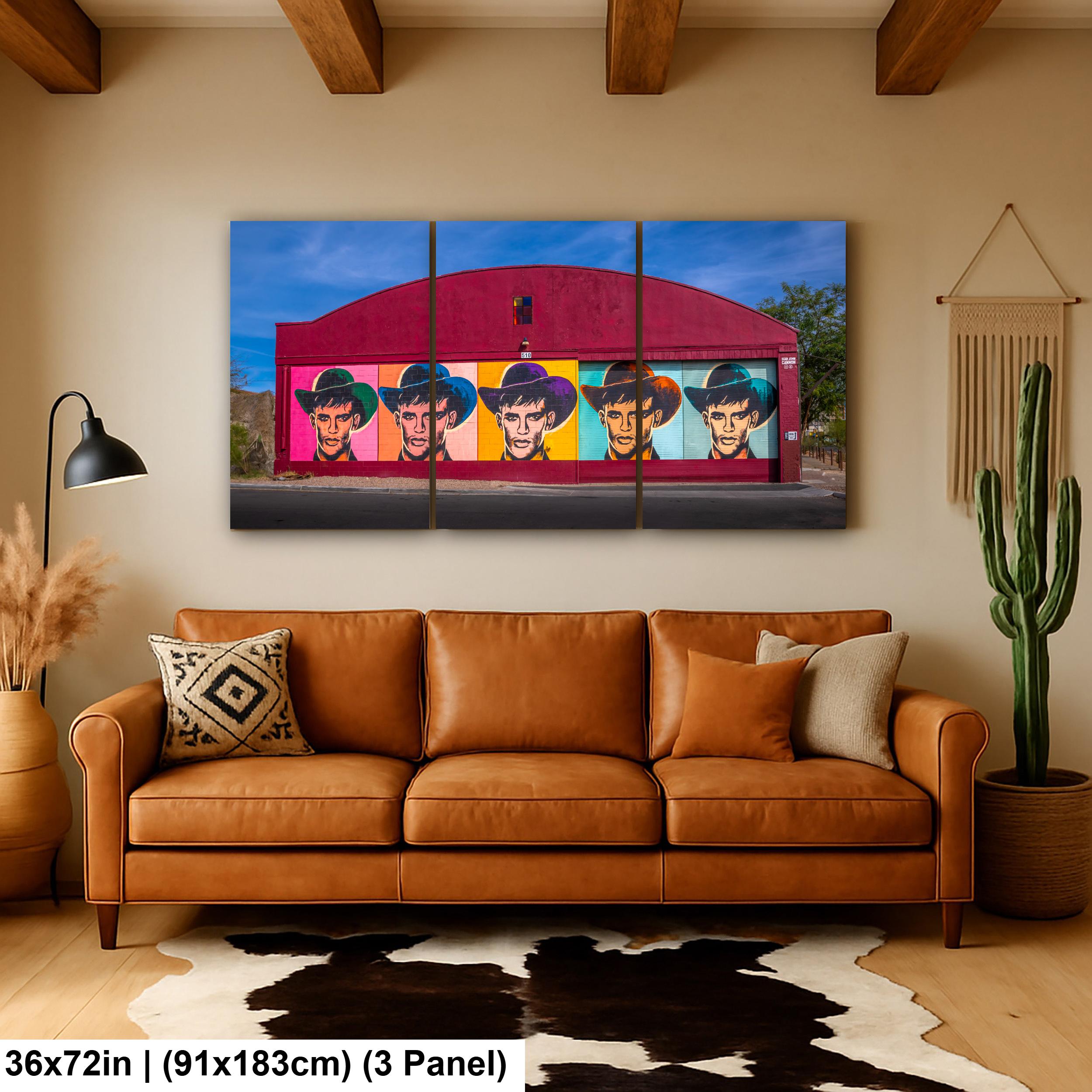 Tucson Mural - Colorful Cowboy Mural, Warhol Style, Photography Print Wall Art
