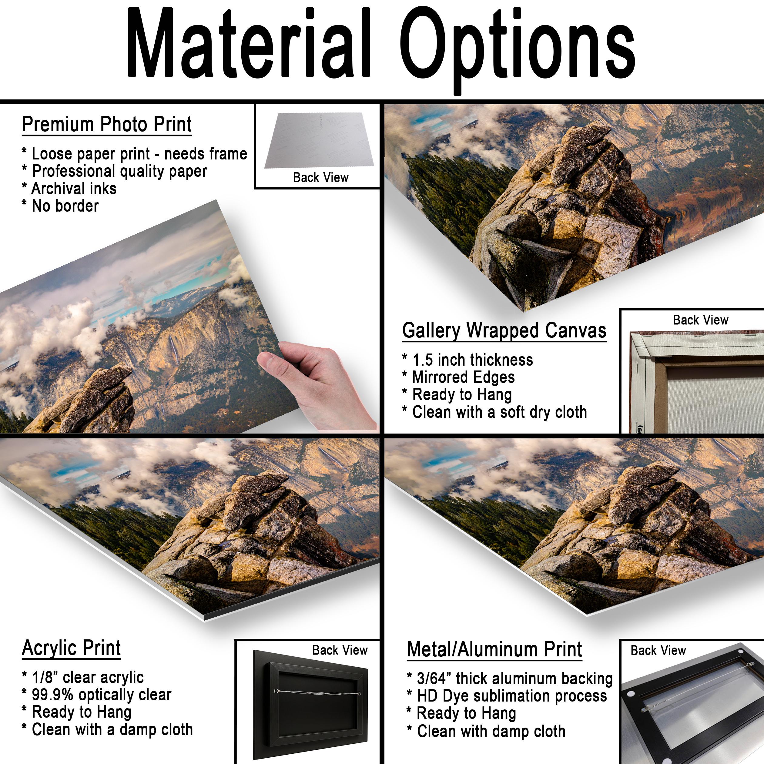 Glacier Point View Yosemite National Park Photography Print, California Landscape Wall Art, Dramatic Mountain Photo
