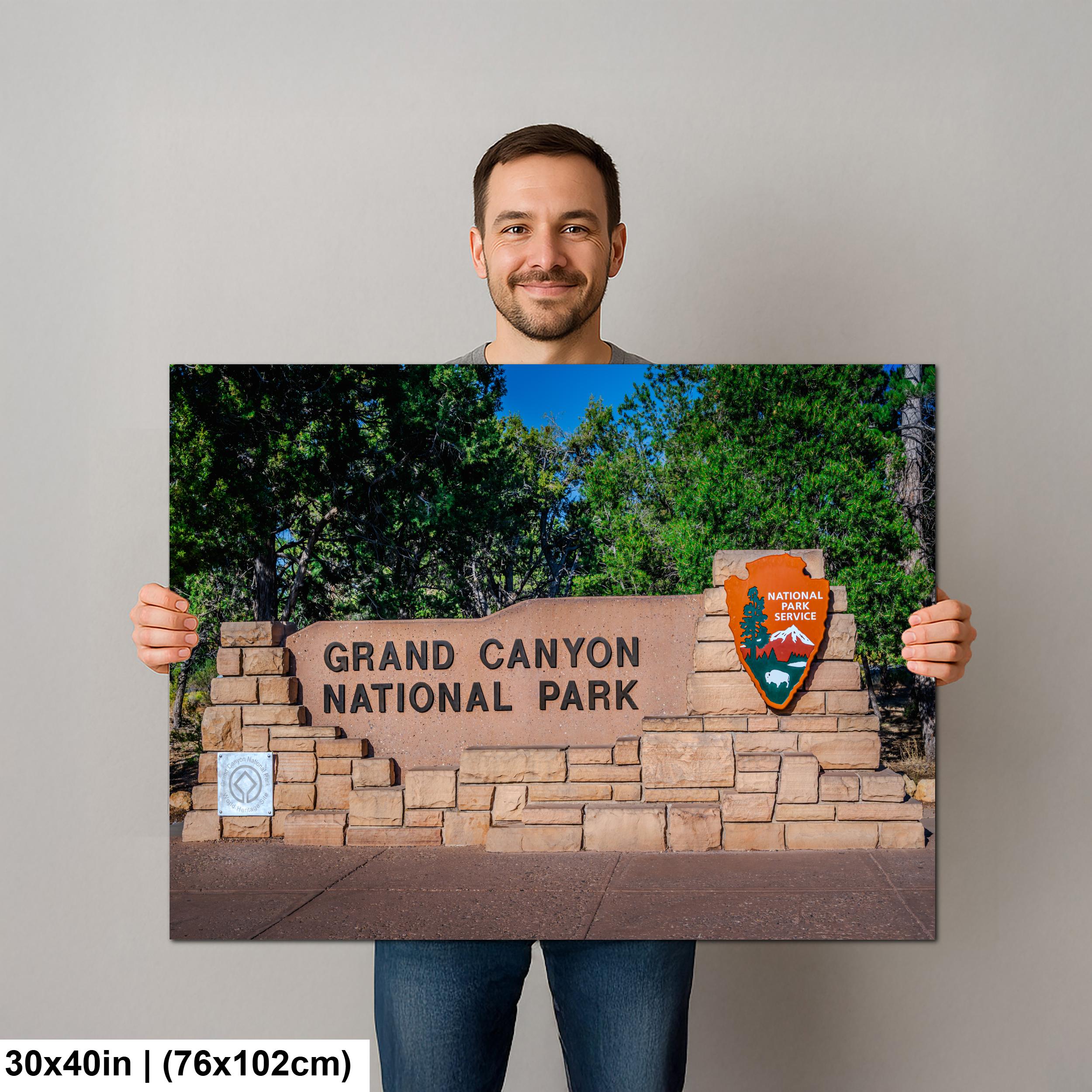 Grand Canyon National Park Entrance Sign - Arizona Photography Print