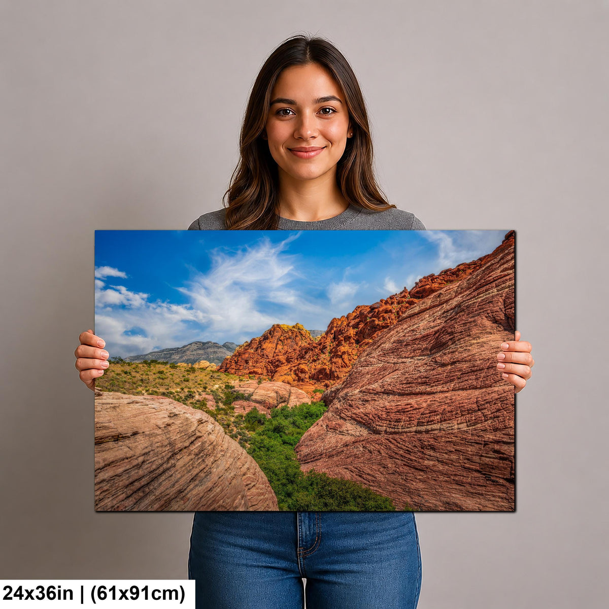 Sandstone Ridges: Red Rock Canyon Las Vegas Nevada Photography Wall Art