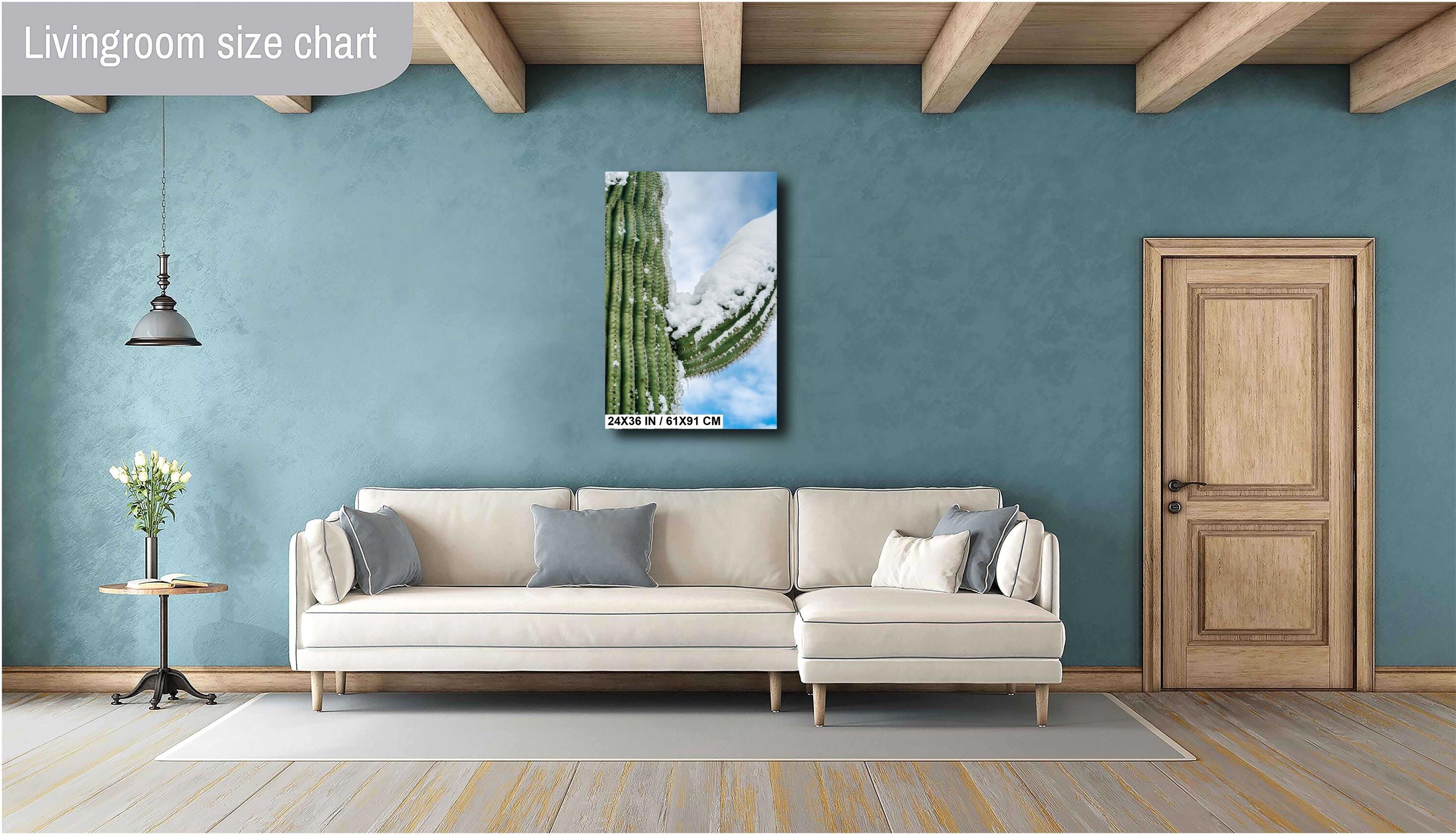 Snowy Saguaro Cactus Print: Arizona Desert Winter Wall Art