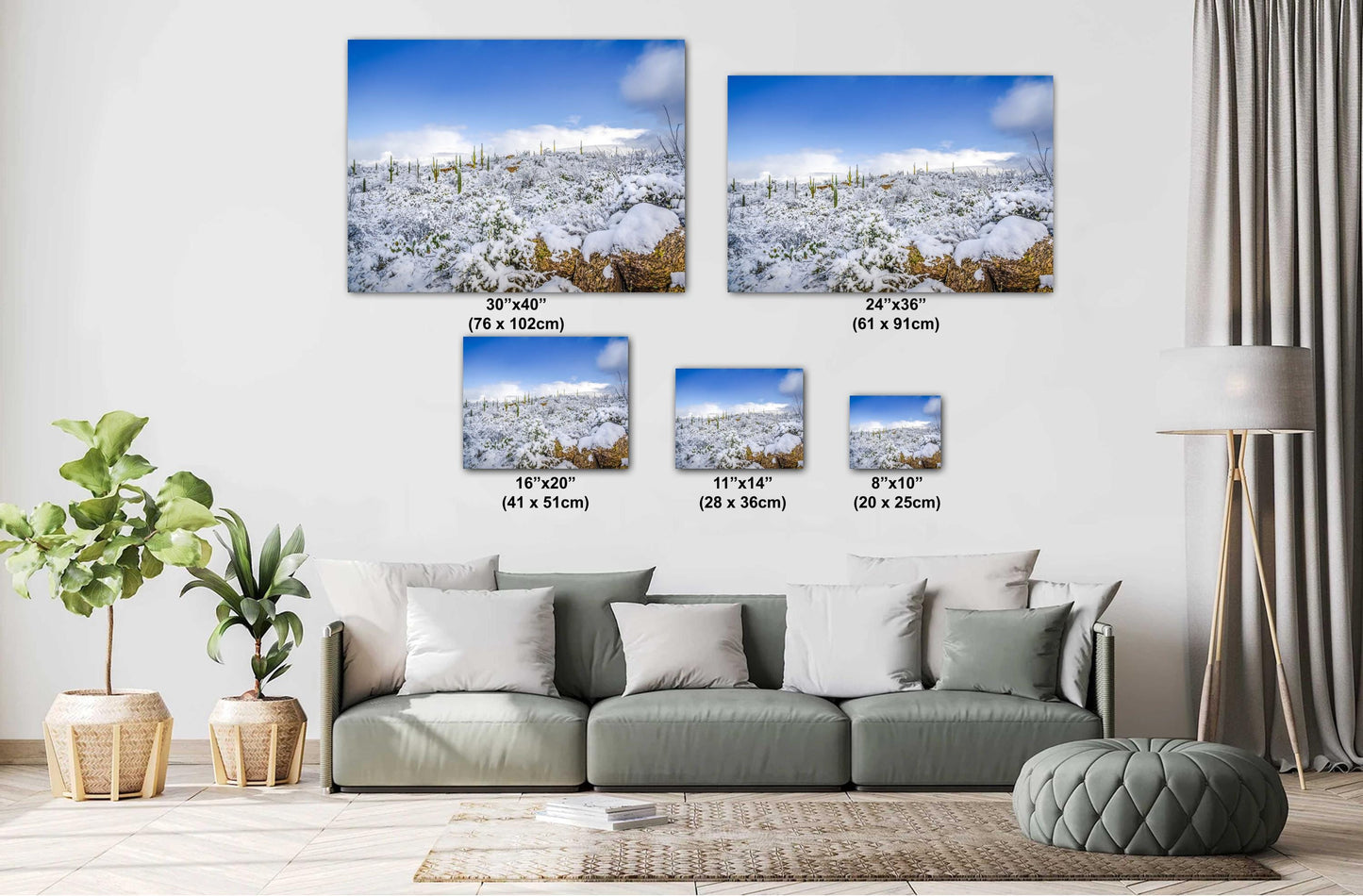 Saguaro Snow Print – Winter Desert Photography | Southwestern Cactus Wall Art